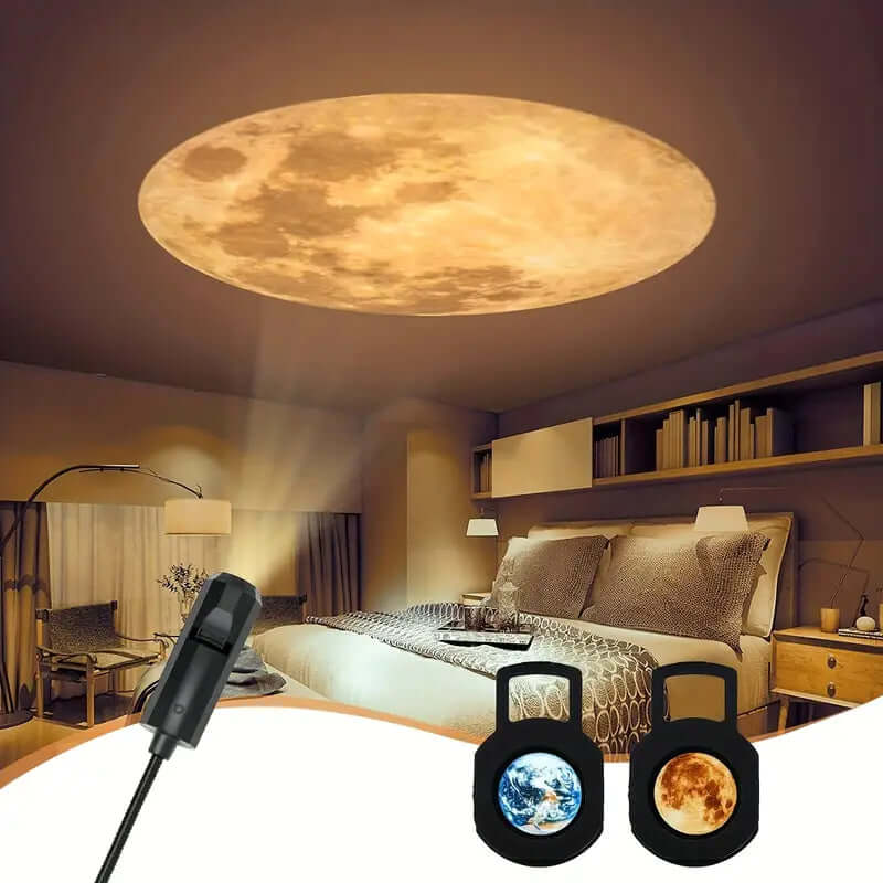 Projektionslampe Erde & Mond