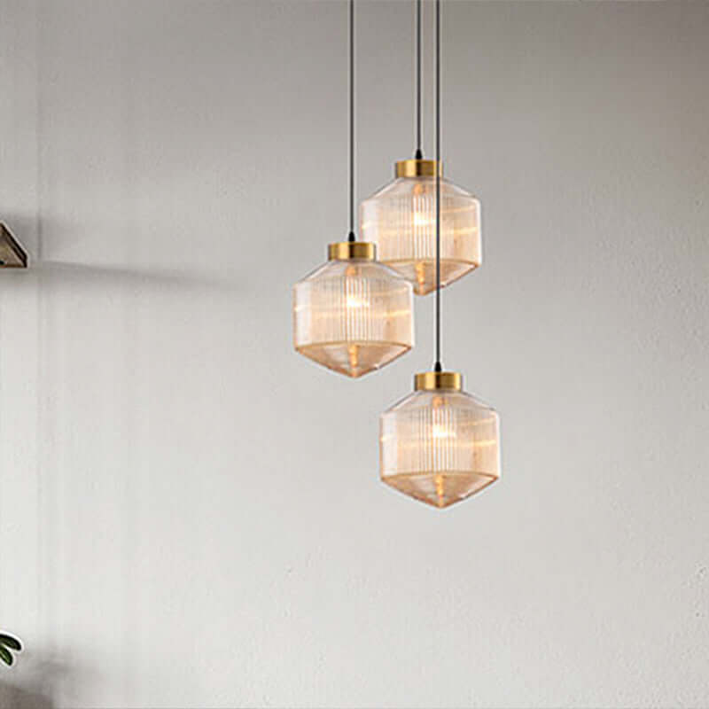 Moderne Trommel Pendelleuchte Glas 25cm