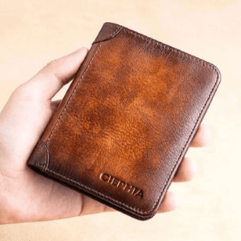 Portefeuille RFID en cuir véritable