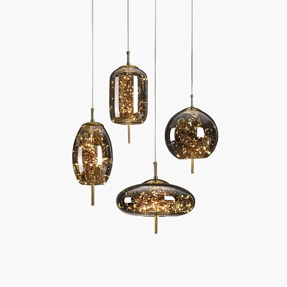 Élégante suspension en verre marron