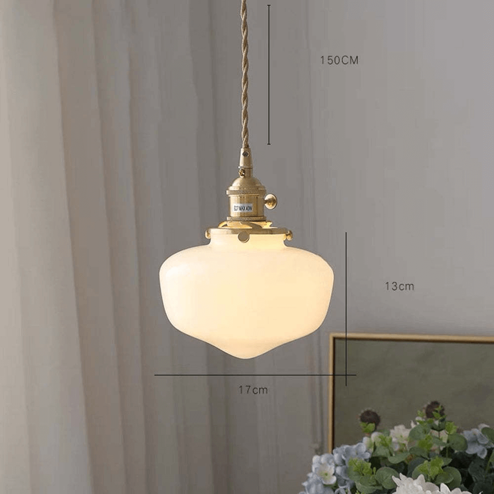 Retro Messing Glas Pendelleuchte