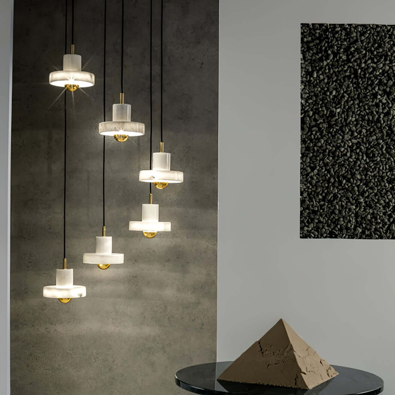 Marmor Hängeleuchte mit integrierter LED