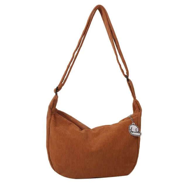 Sac à bandoulière en velours côtelé pour femme