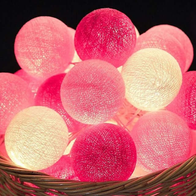 Baumwoll-Lichterkette 1,5m 10 LEDs - Warmweiß