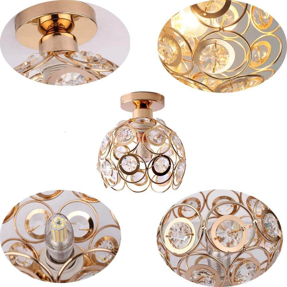 Luxuriöse Goldene Ball Deckenleuchte