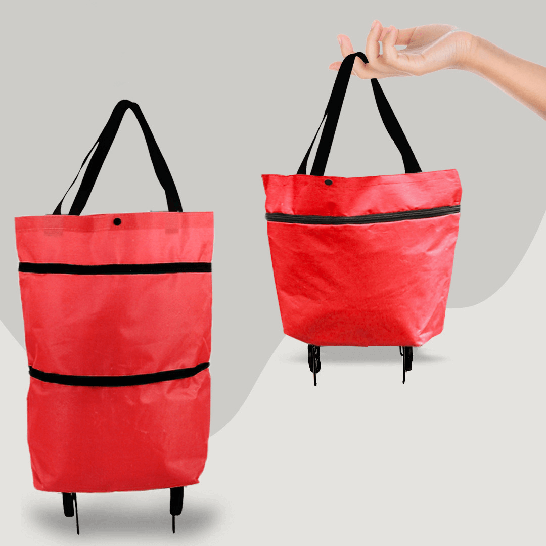 2-in-1 Einkaufstasche mit Rollen, 30 kg Tragkraft