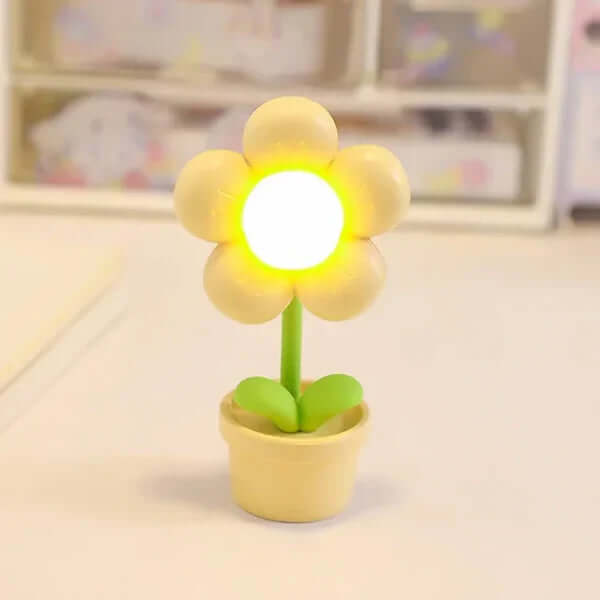 Lampe de table LED à fleurs - Lampe décorative à lumière d'ambiance
