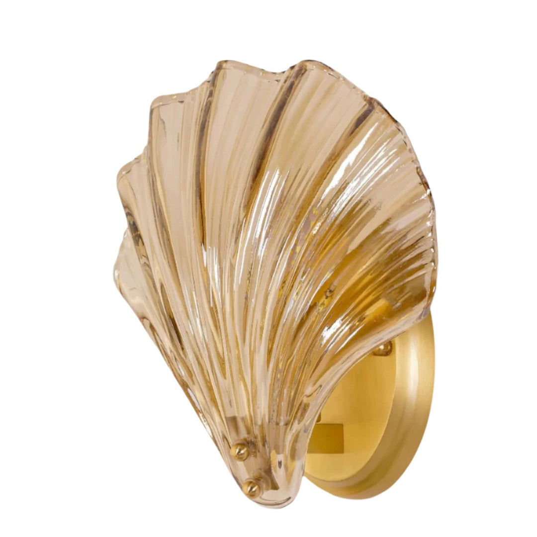 Applique murale coquillage en laiton et verre