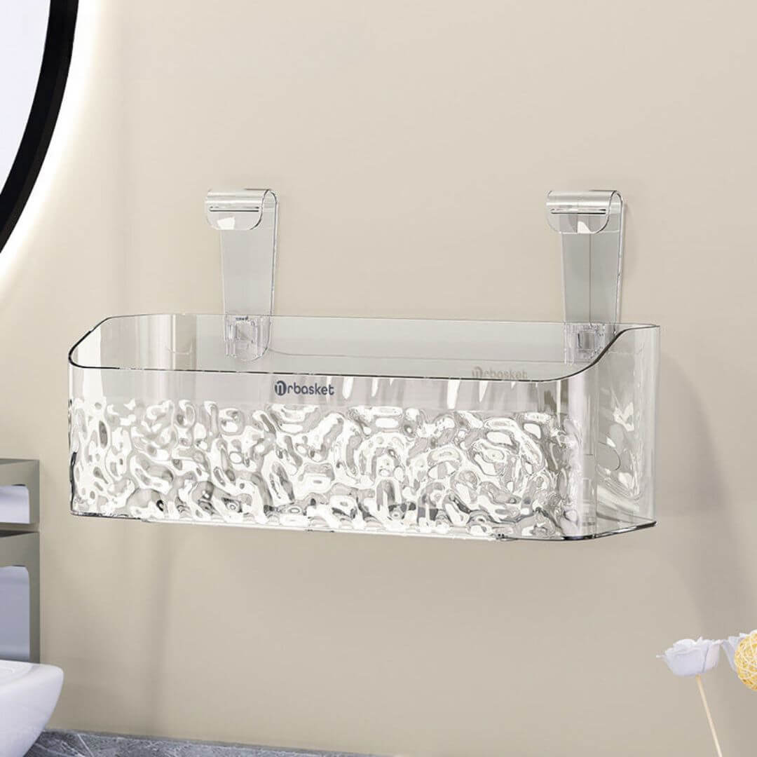 Étagère de salle de bain avec ventouses - gain de place