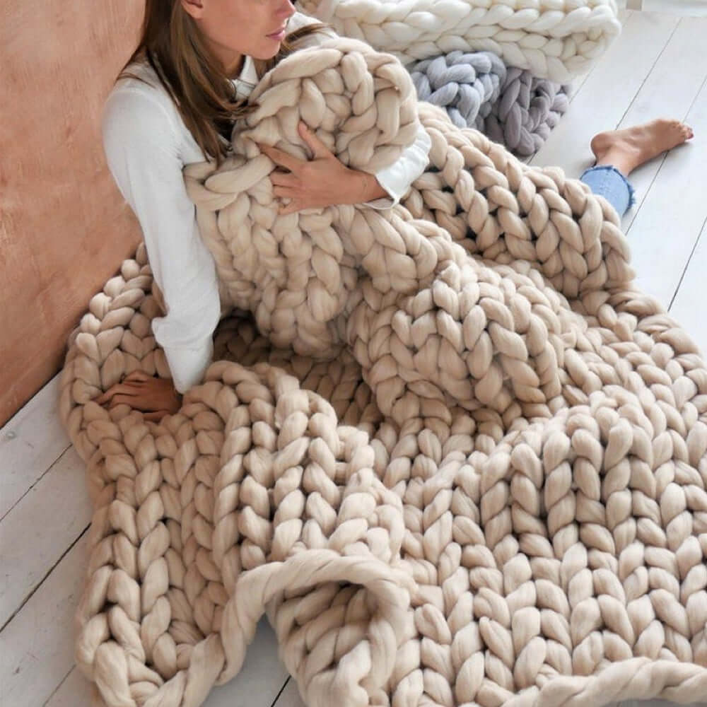 Chunky XL Garn 1000g - DIY Decke stricken