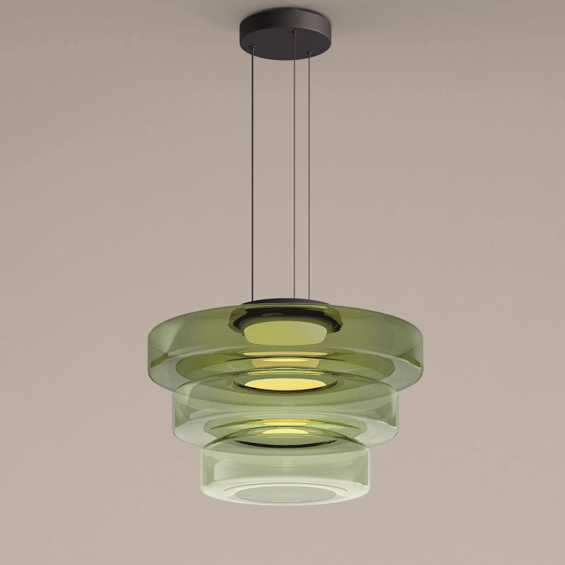 Elegante Bauhaus Glas-Hängeleuchte