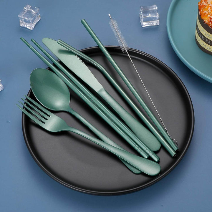 Ensemble de couverts portables en acier inoxydable - compagnon de voyage