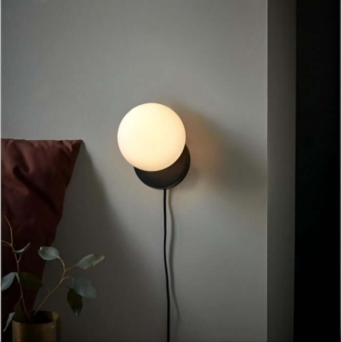 Lampe suspendue design en ciment et verre