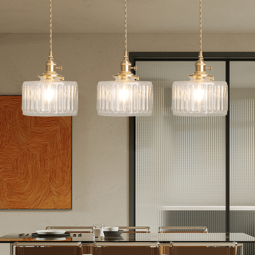 Lampe suspendue élégante en verre cristal vintage