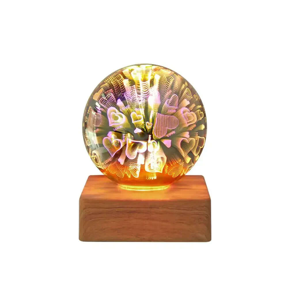 Lampe boule de cristal feu d'artifice 3D