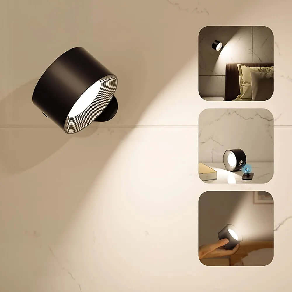 Kabellose LED Wandleuchte mit 360° Rotation
