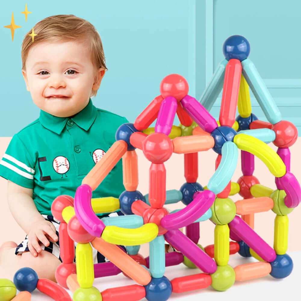 64 Magnetische Bausteine Set für Kreatives Bauen