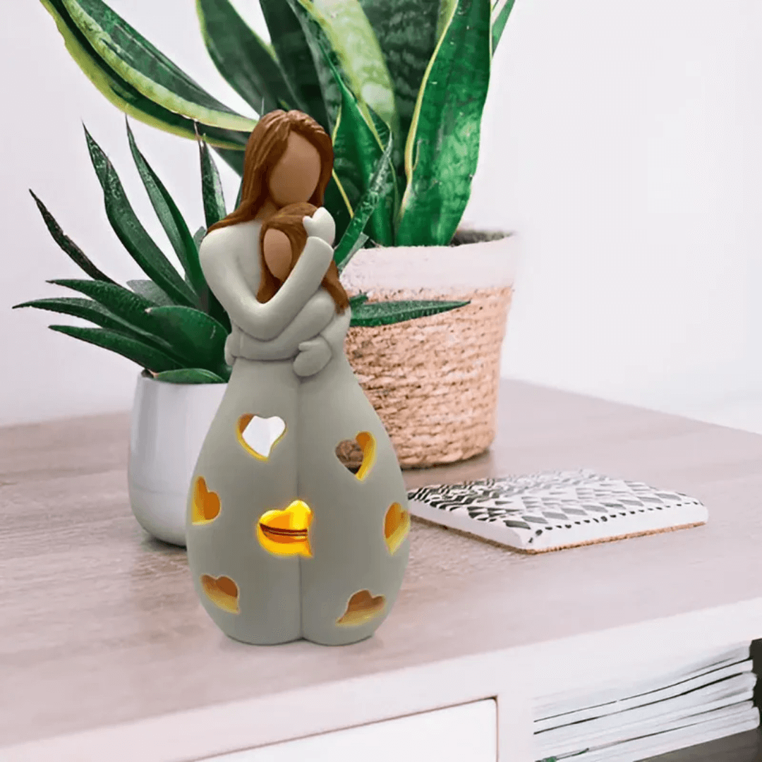 Sculpture bougeoir mère-fille