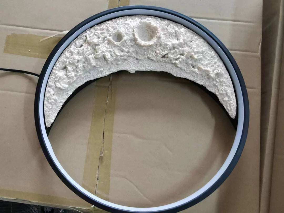 Applique murale 3D en forme de demi-lune avec lumière LED