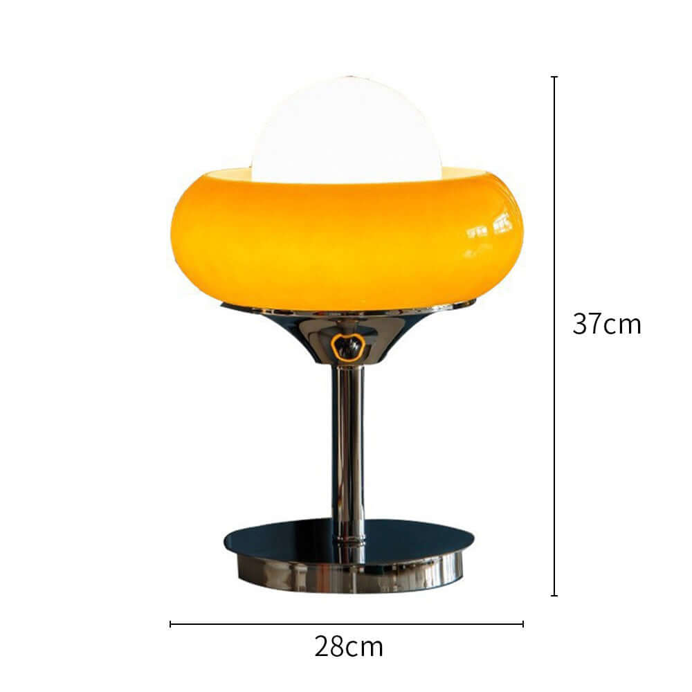 Vintage Bauhaus Glas Gelb Tischlampe