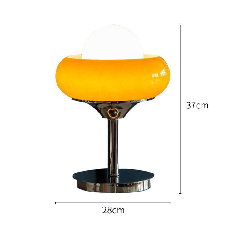 Lampe de table vintage Bauhaus en verre jaune