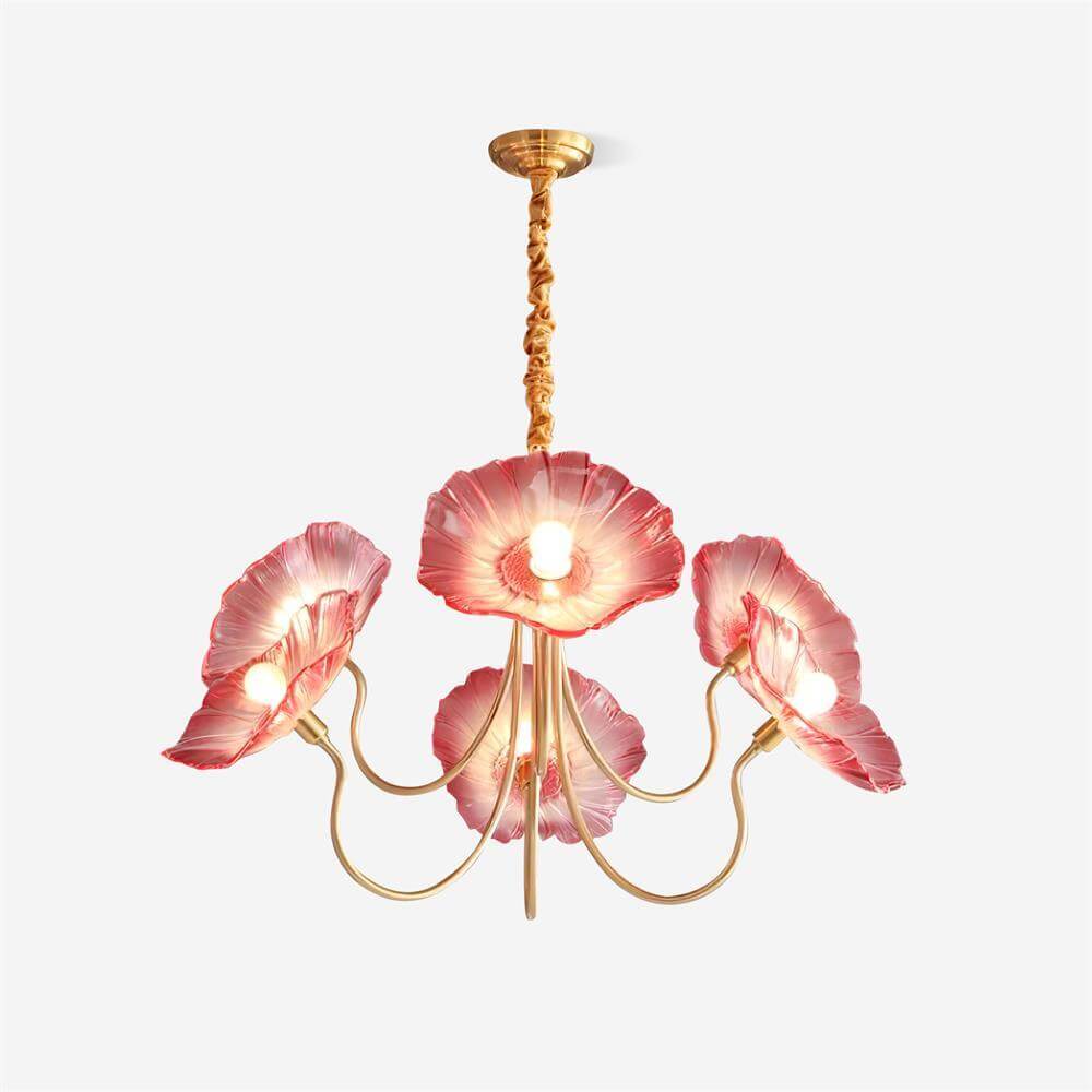 Blumen Kronleuchter Milchglas