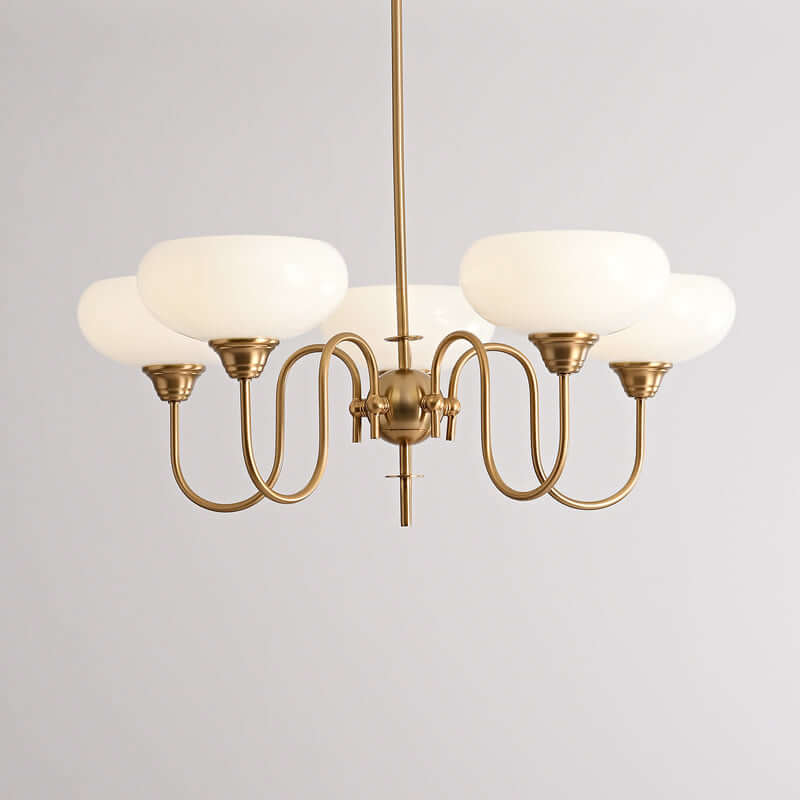 Lustre en verre kaki couleur crème