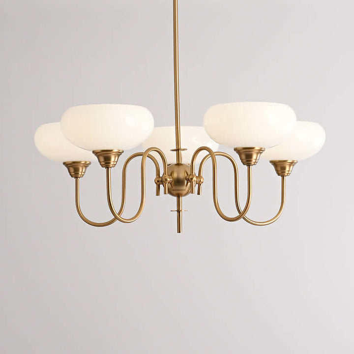 Lustre en verre kaki couleur crème