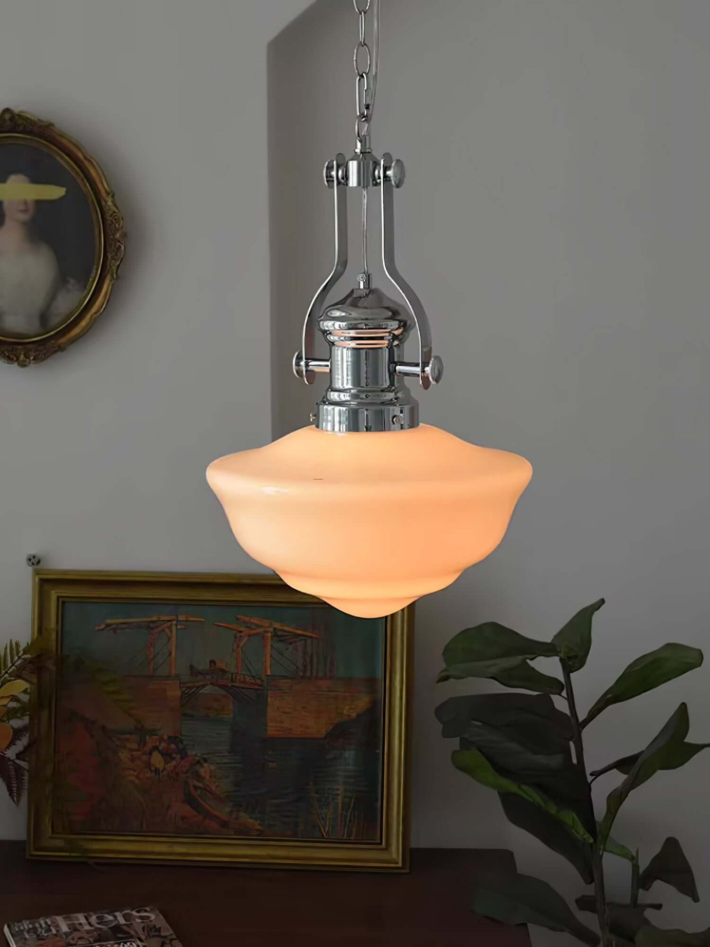 Elegante Hängeleuchte Glas & Metall