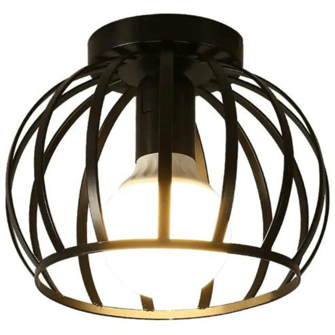 Plafonnier industriel design en métal noir