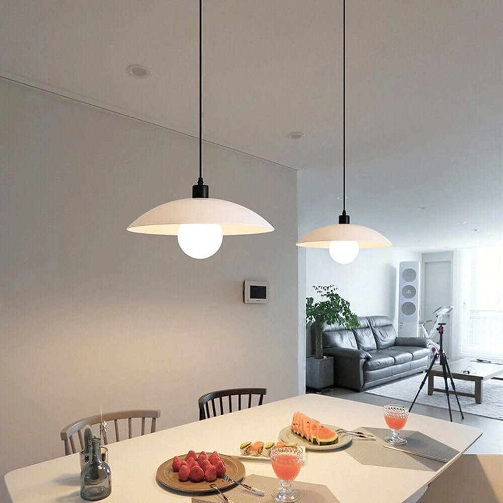 Minimalistische Pendelleuchte Weißglas