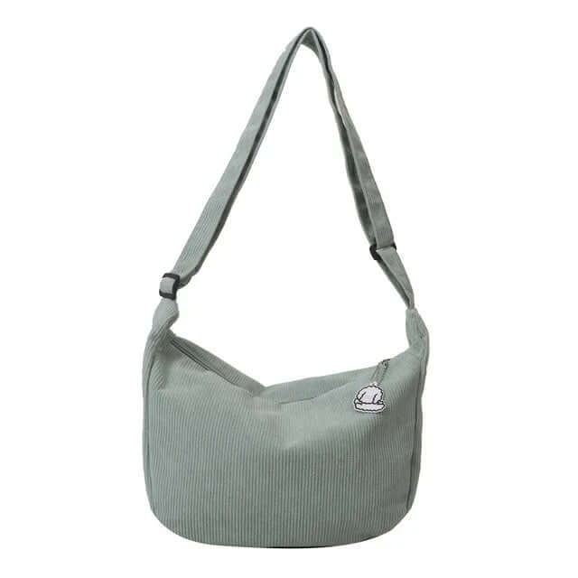Sac à bandoulière en velours côtelé pour femme