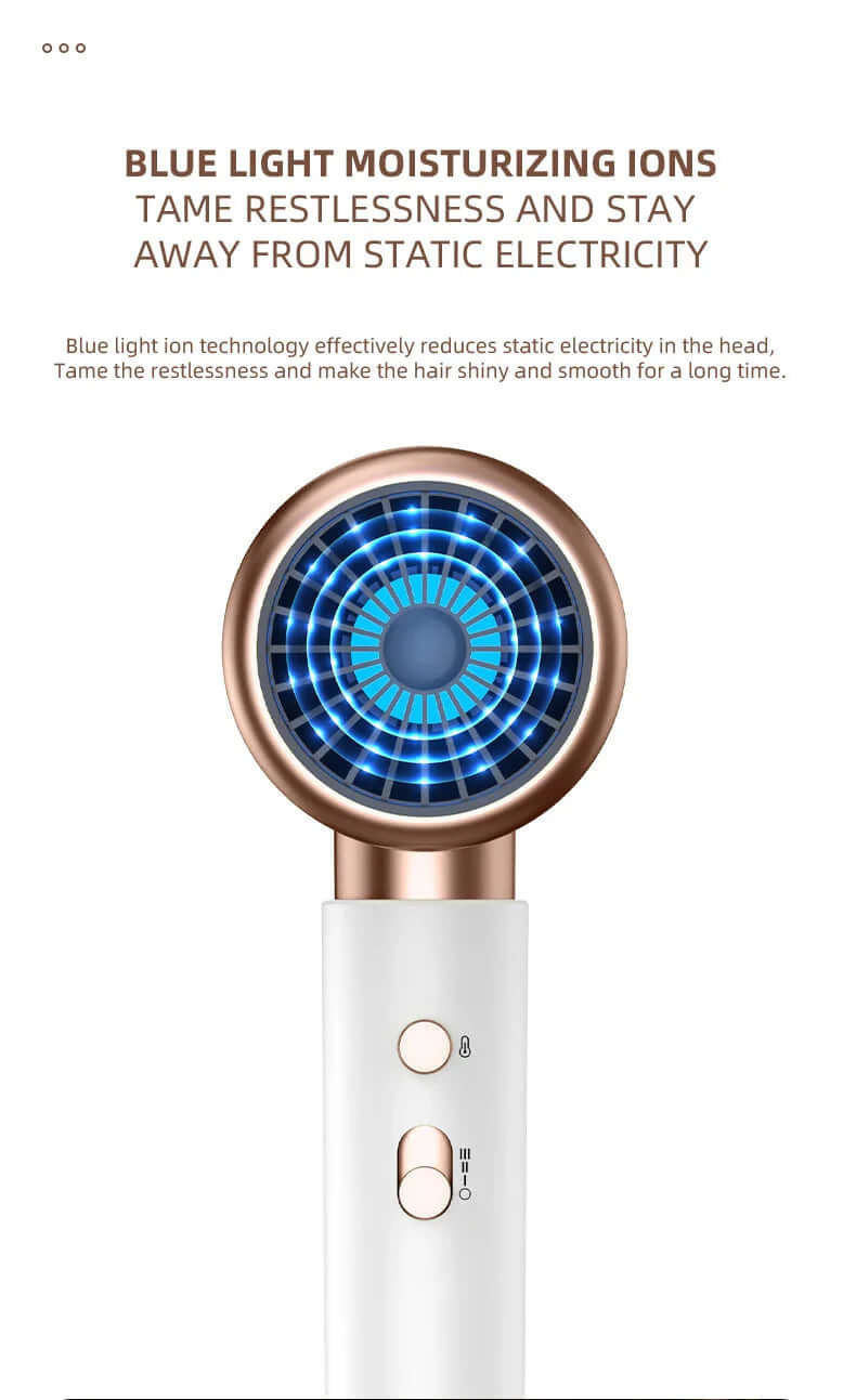 Sèche-cheveux 2400W avec technologie ionique - Séchage rapide et doux