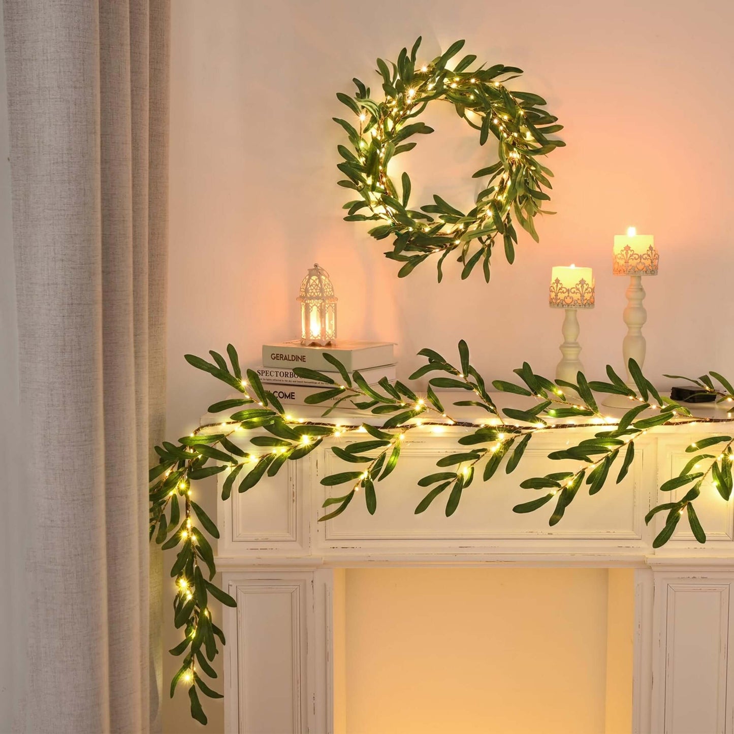 Dekorative LED Lichterkette Olivenzweig 182cm
