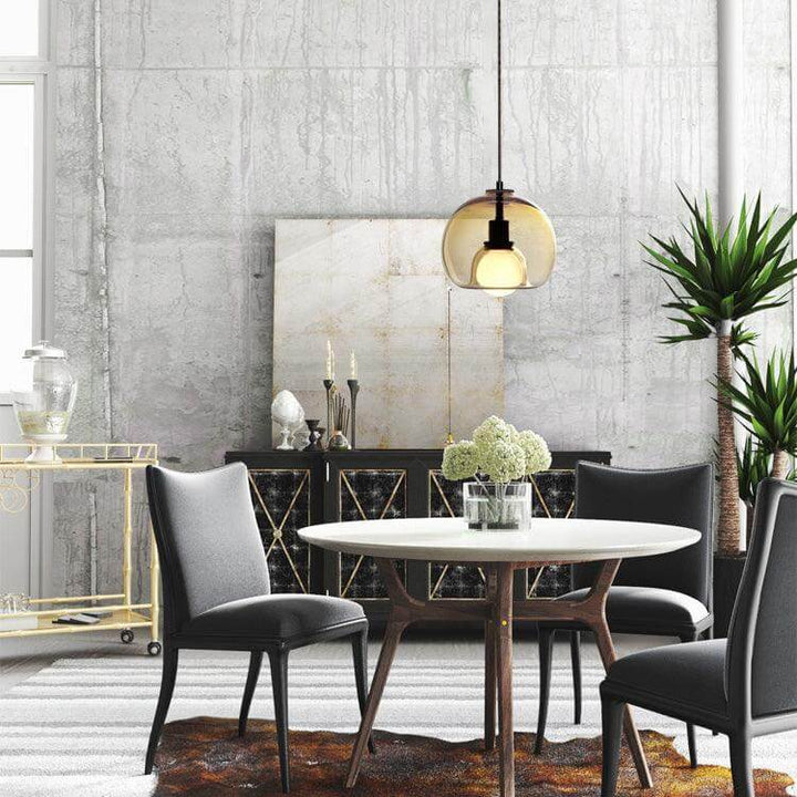 Suspension moderne - métal et verre