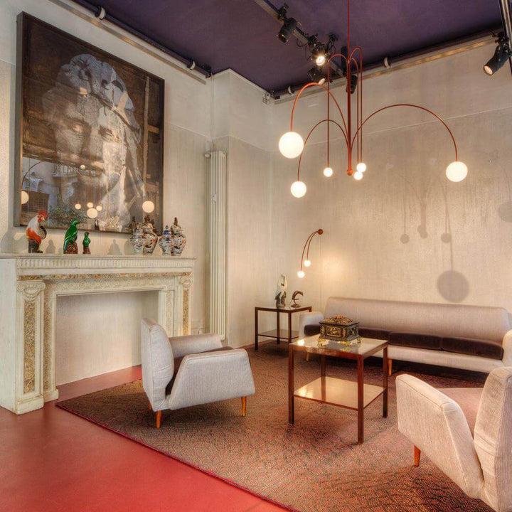 Suspension élégante en verre et métal