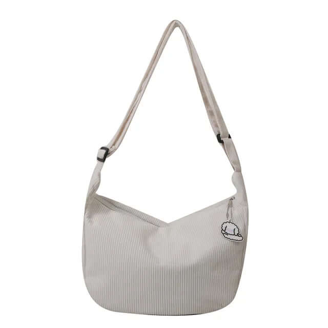 Sac à bandoulière en velours côtelé pour femme