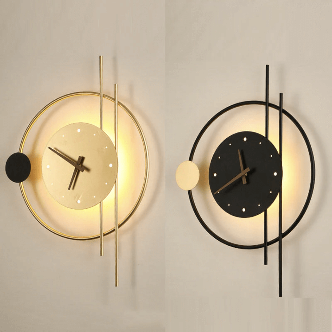 Horloge murale LED avec éclairage, design moderne