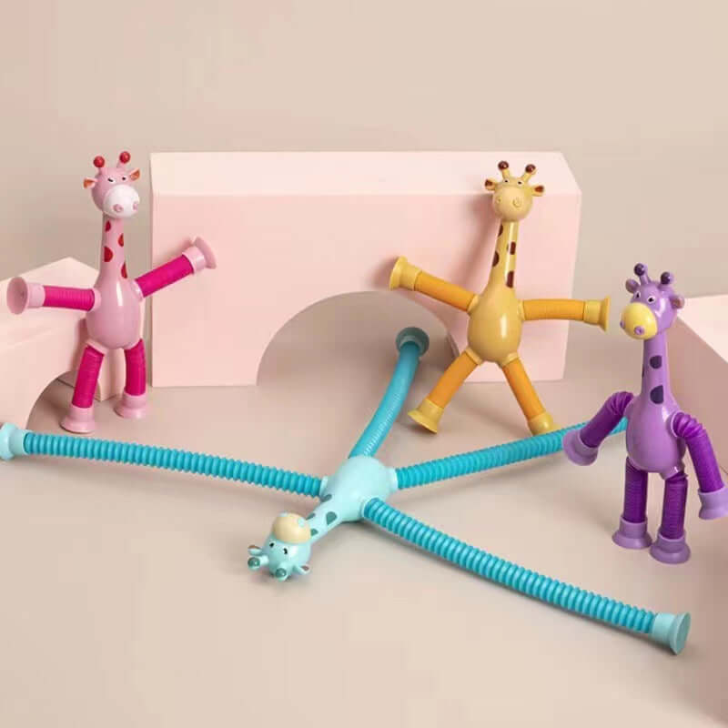 Flexibles Giraffenspielzeug mit Saugnapf