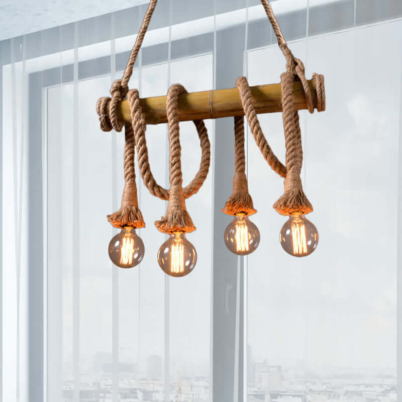 Suspension réglable en bambou - design corde