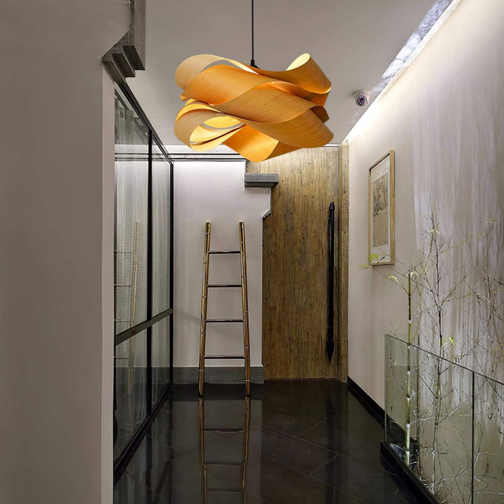 Lampe suspendue design en bois lampe de salle à manger moderne