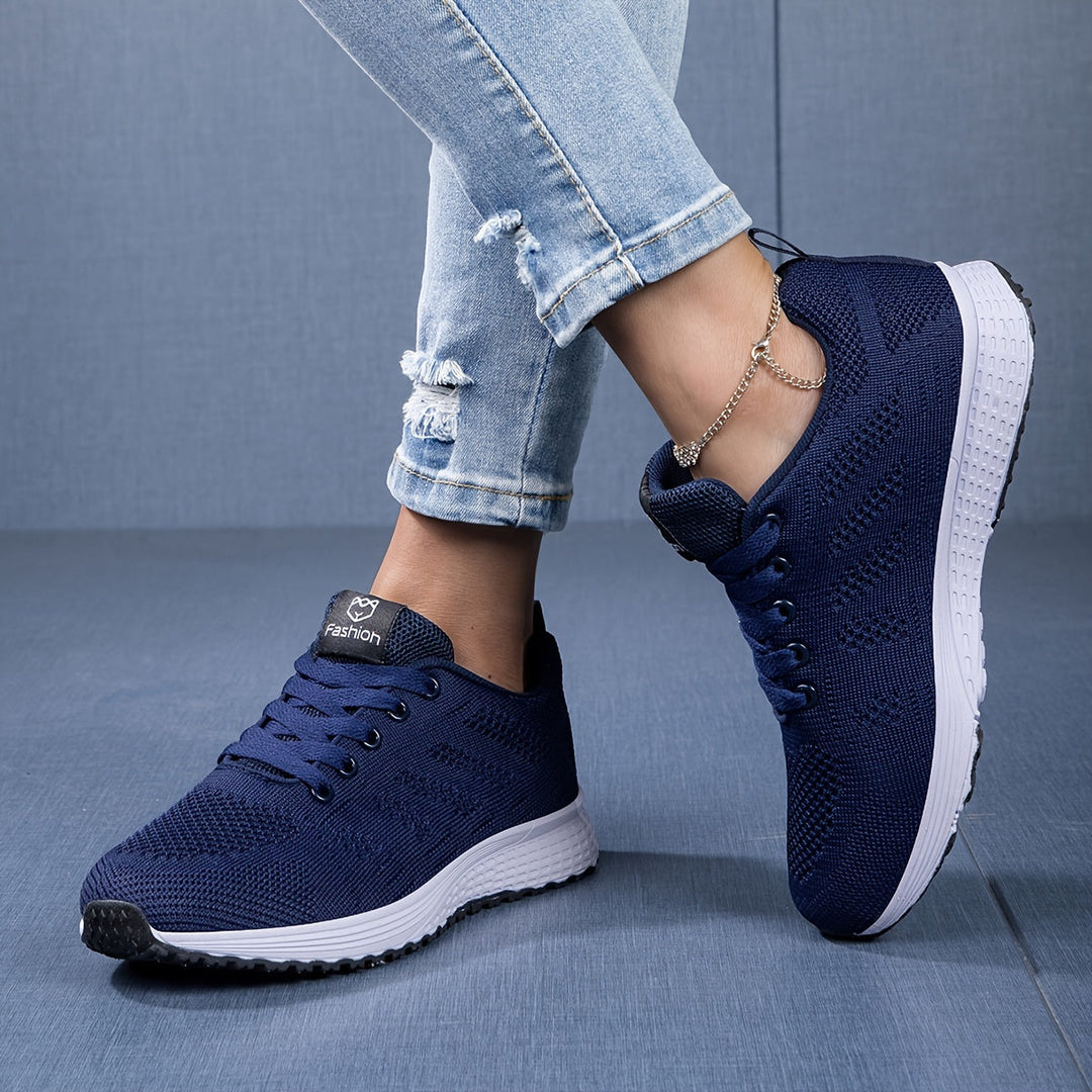 "Atmungsaktive Damen Sneaker in elegantem Design, Mesh-Obermaterial, sportlich, vielseitig, sicherer Komfort."