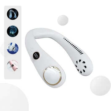 Tragbarer Nackenventilator, Wiederaufladbar, 3 Geschwindigkeiten