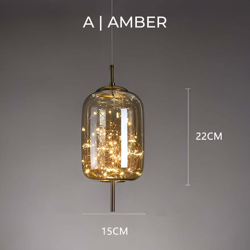 Élégante suspension en verre marron