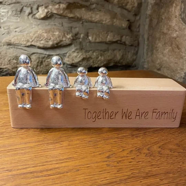 Familienskulptur Einheit Silber