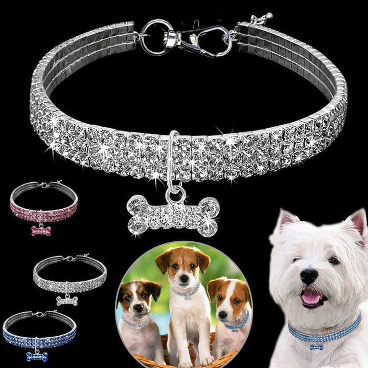 Collier scintillant pour animaux de compagnie avec strass