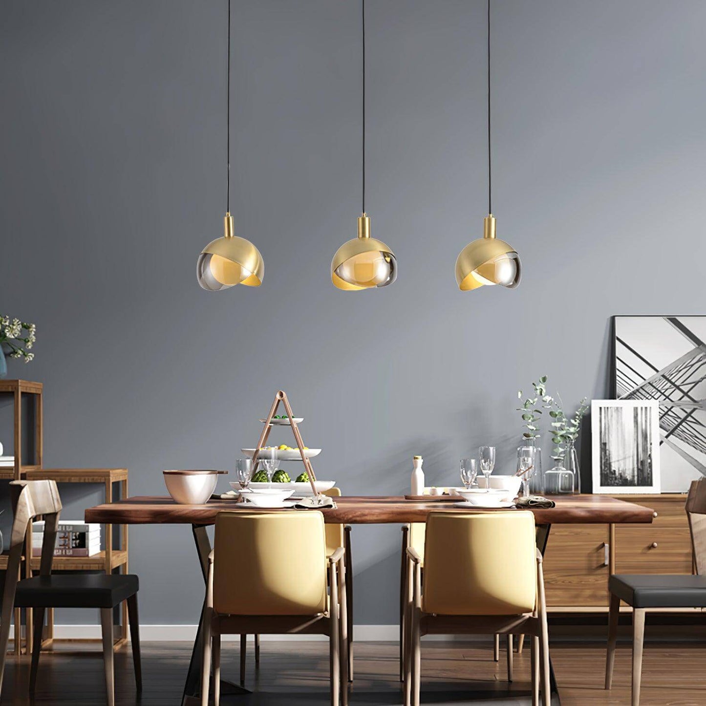 Elegante Pendelleuchte - Glas Metall Design