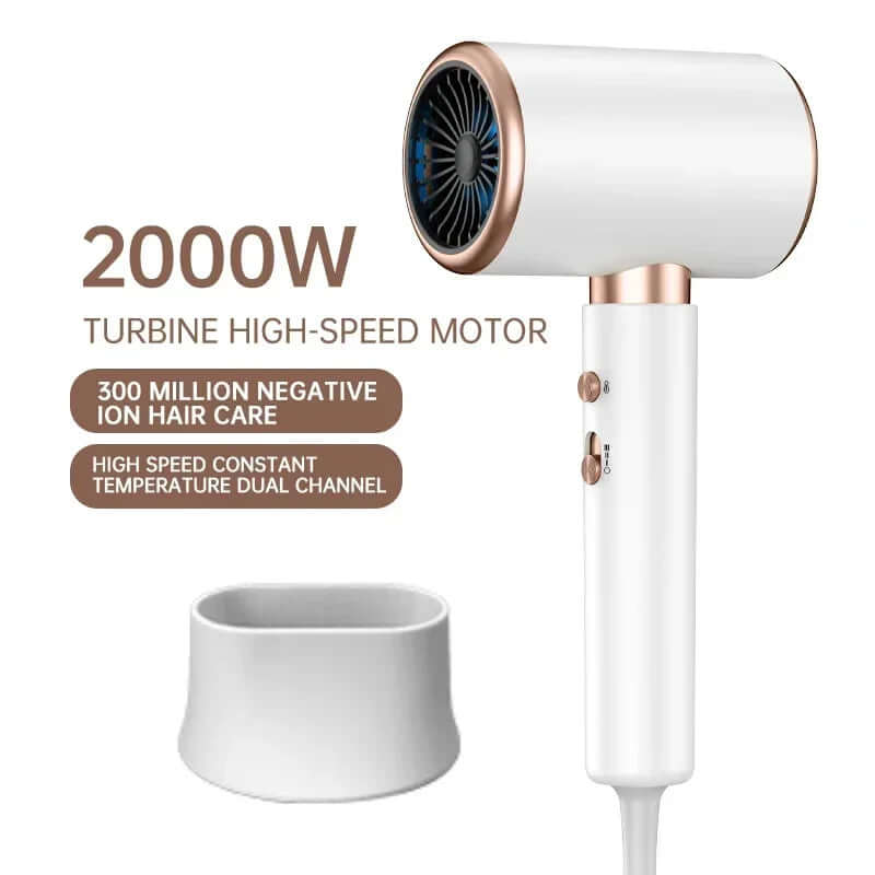 Sèche-cheveux 2400W avec technologie ionique - Séchage rapide et doux