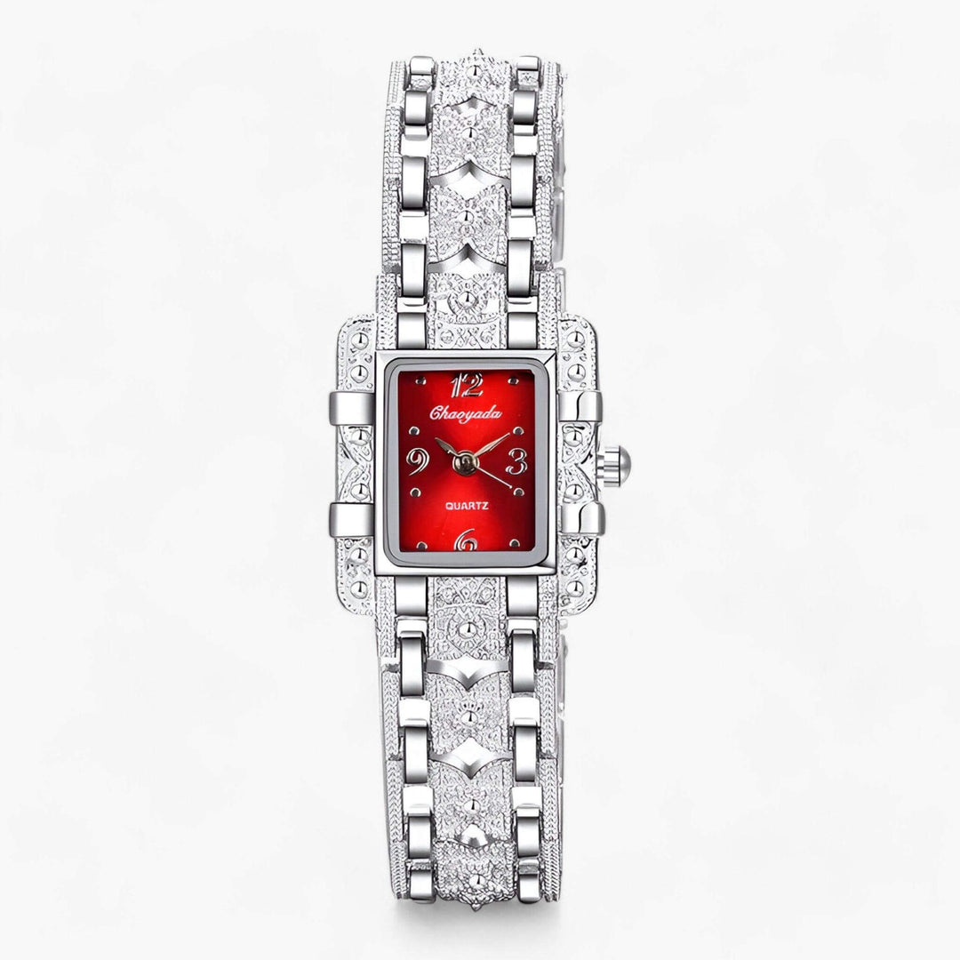 Montre femme rectangulaire avec cristaux - Accessoire élégant
