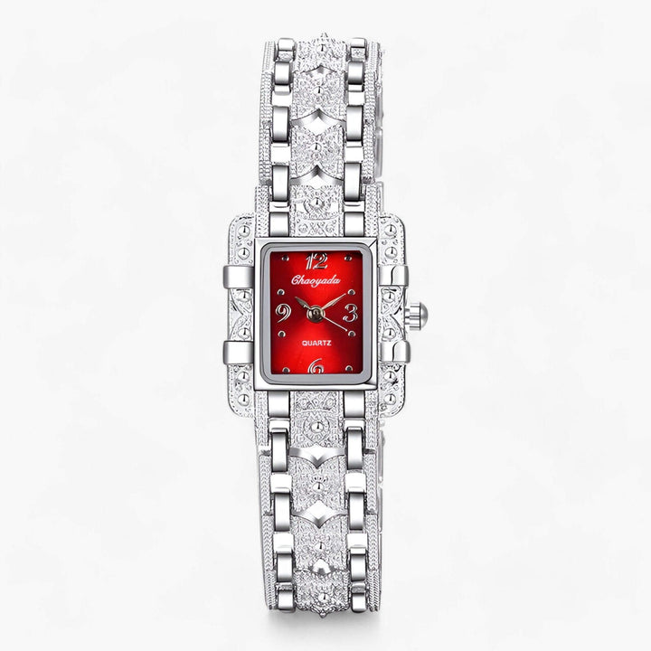 Montre femme rectangulaire avec cristaux - Accessoire élégant